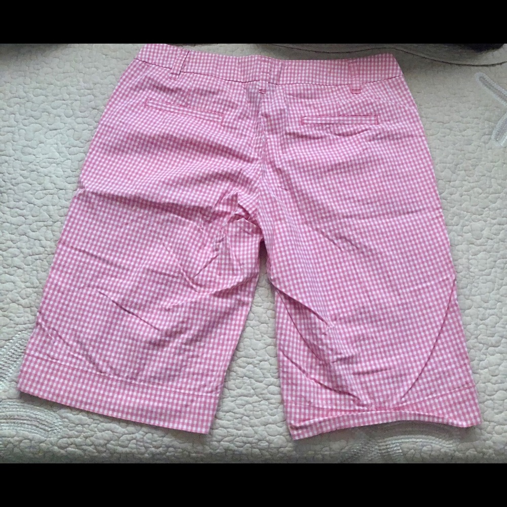 NY & Company Pink & White Gingham Bermuda shorts - Picture 3 of 6